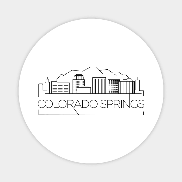 Colorado Springs Minimal Skyline Magnet by kursatunsal